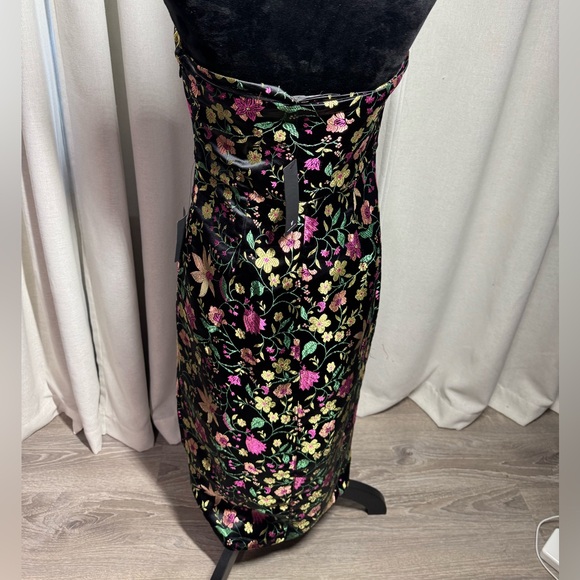 Lulus Dress Make A Move Black Satin Floral Dress - Picture 9 of 10